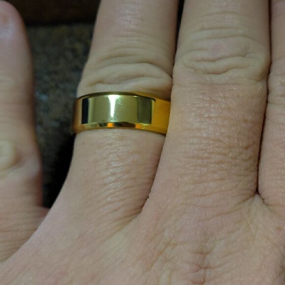 Men's Gold Promise Ring Band -  Pinky Promise Ring For Guys - Men's Gold Ring - Picture 5 of 7